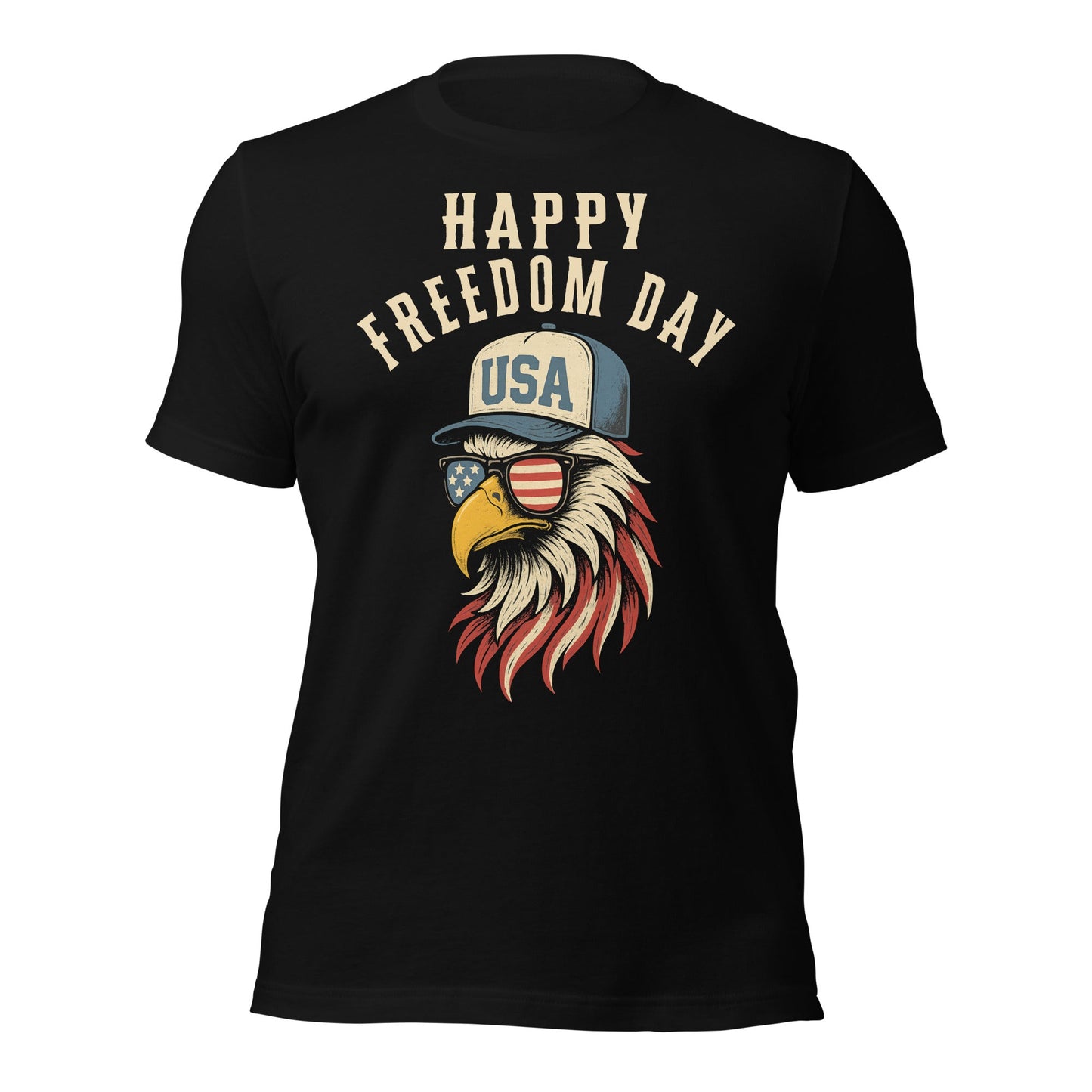 Patriotic Bald Eagle Happy Freedom Day T-Shirt - Inken Image