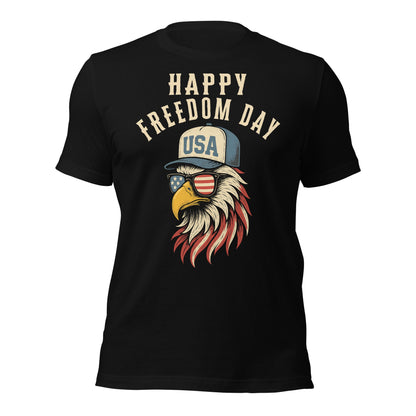 Patriotic Bald Eagle Happy Freedom Day T-Shirt - Inken Image