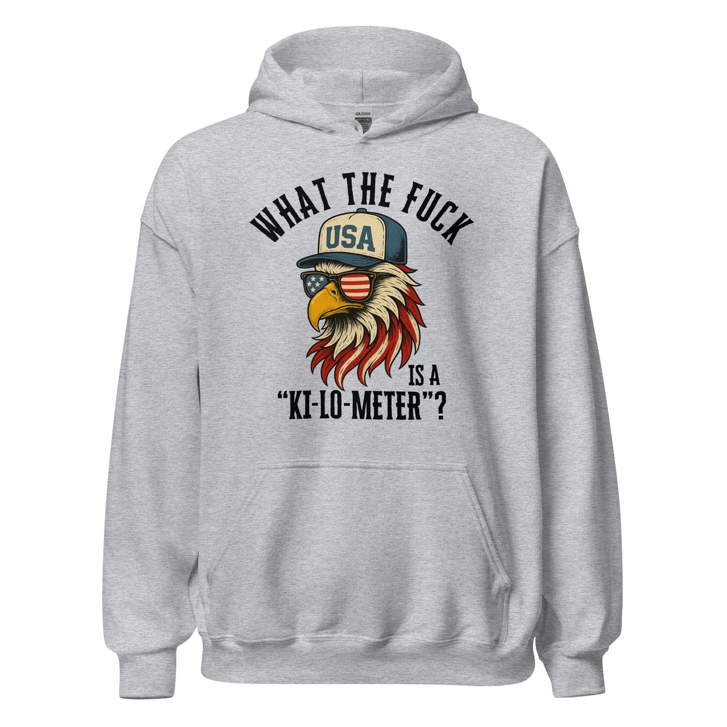Patriotic Bald Eagle Ki - Lo - Meter Hoodie - Inken Image
