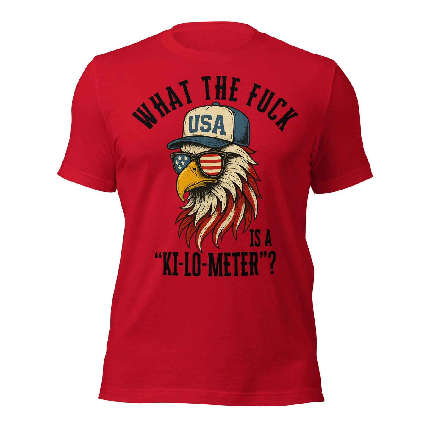 Patriotic Bald Eagle Ki - Lo - Meter T-Shirt - Inken Image