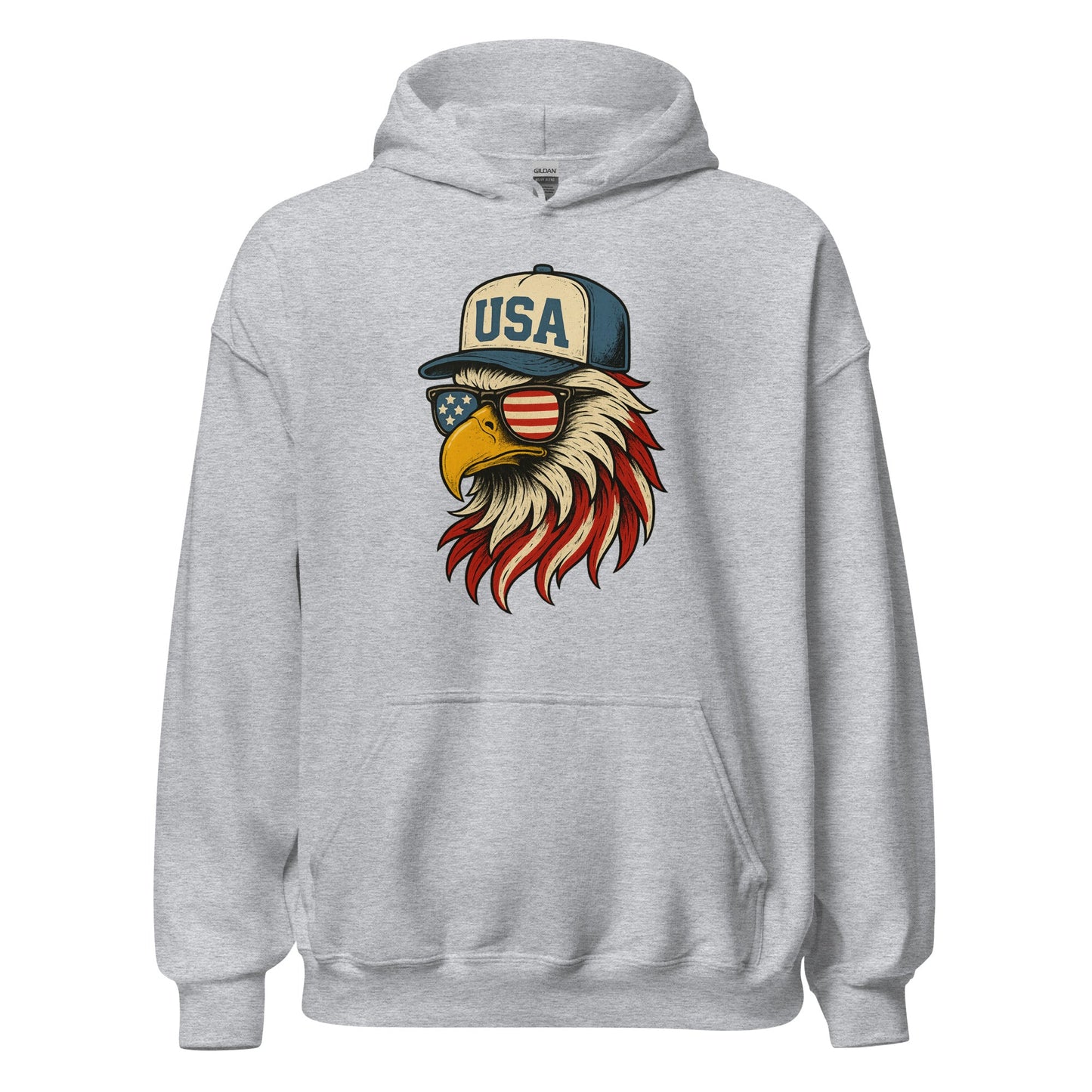 Patriotic Bald Eagle "USA" Hat Hoodie - Inken Image