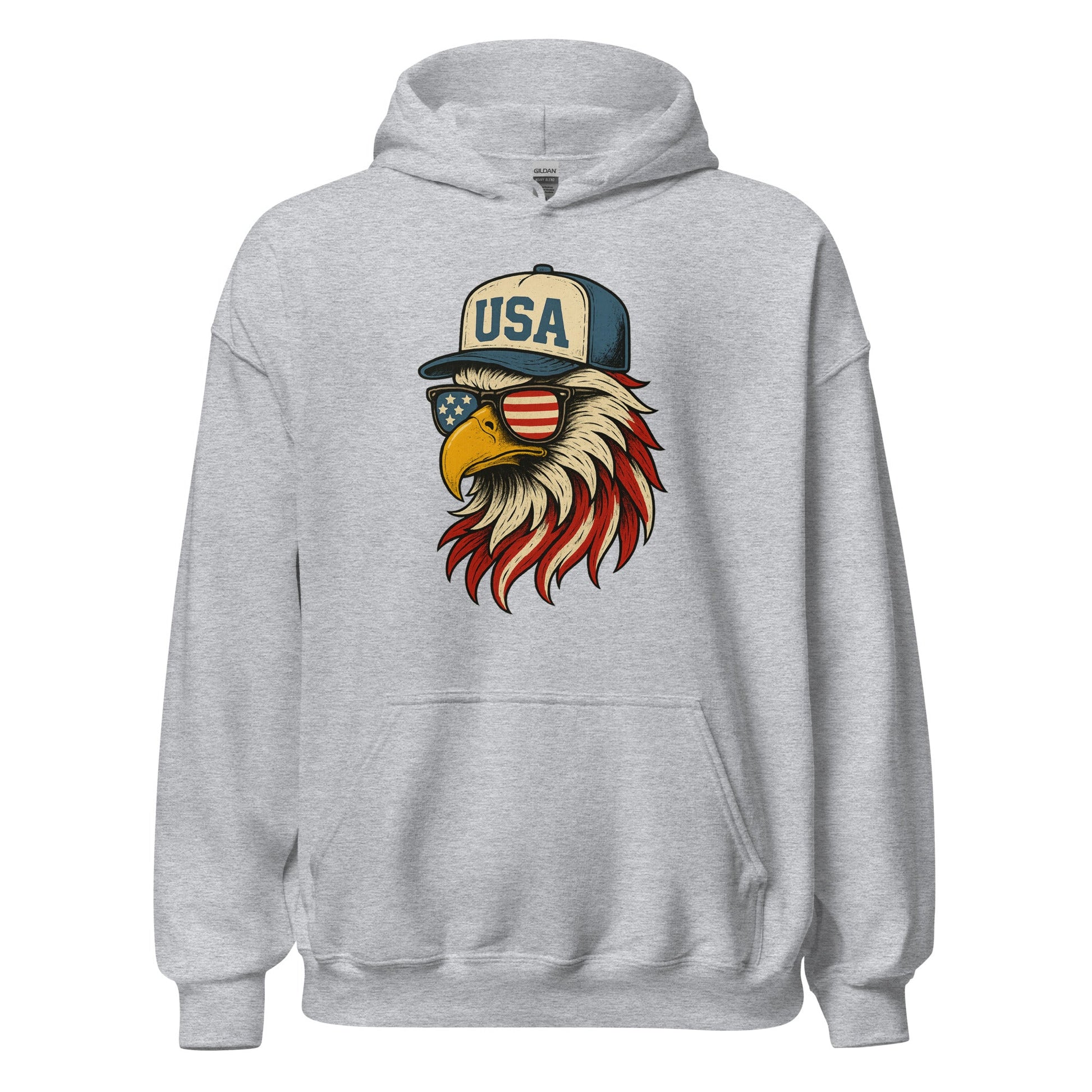 Patriotic Bald Eagle "USA" Hat Hoodie - Inken Image