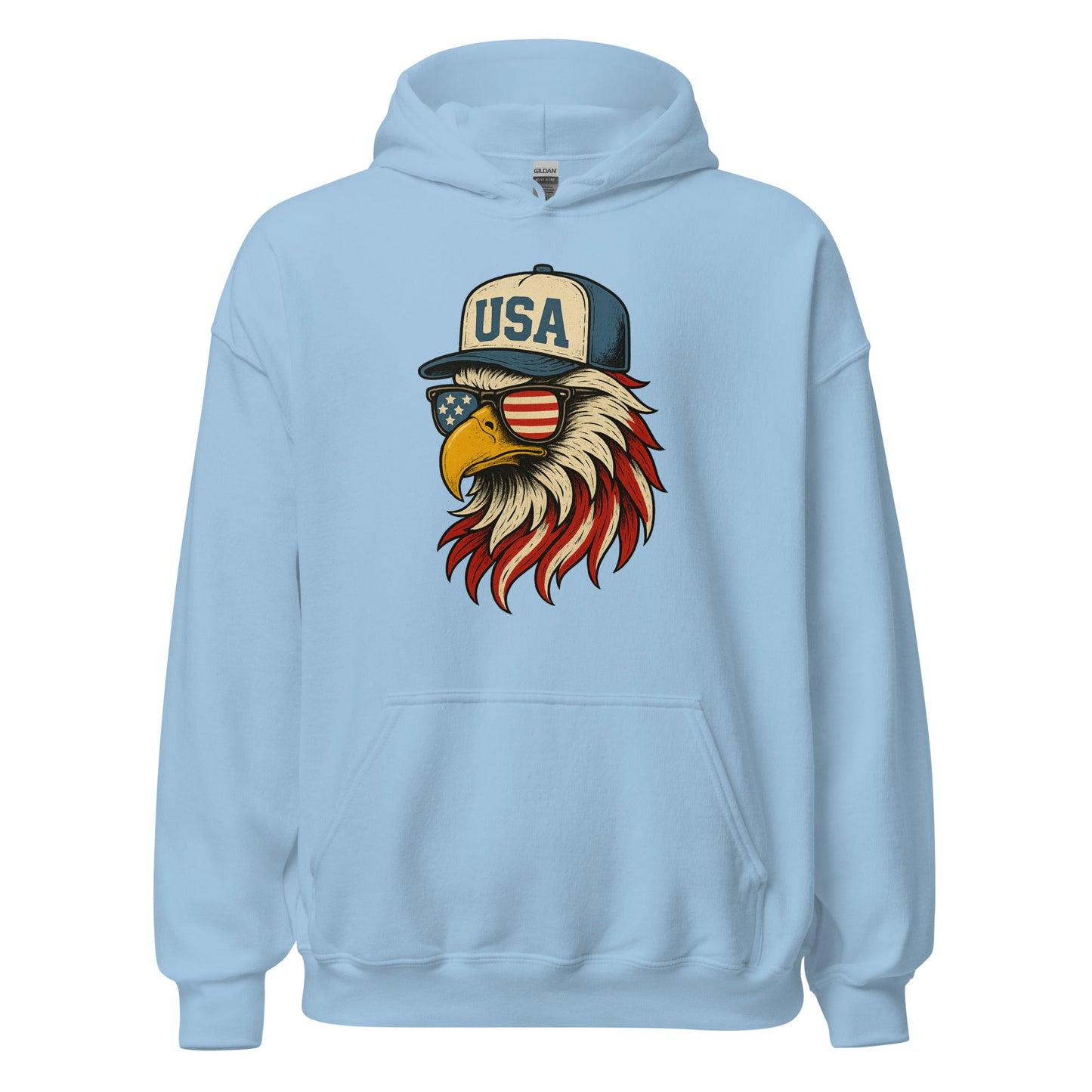 Patriotic Bald Eagle "USA" Hat Hoodie - Inken Image