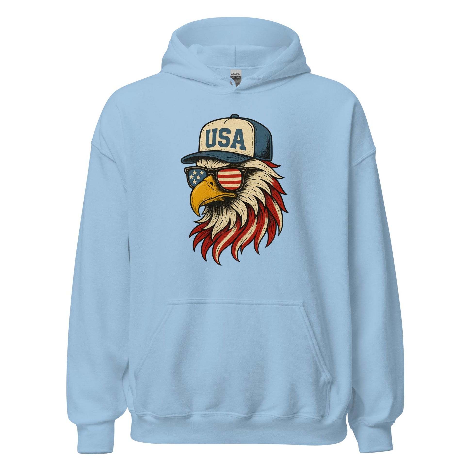 Patriotic Bald Eagle "USA" Hat Hoodie - Inken Image
