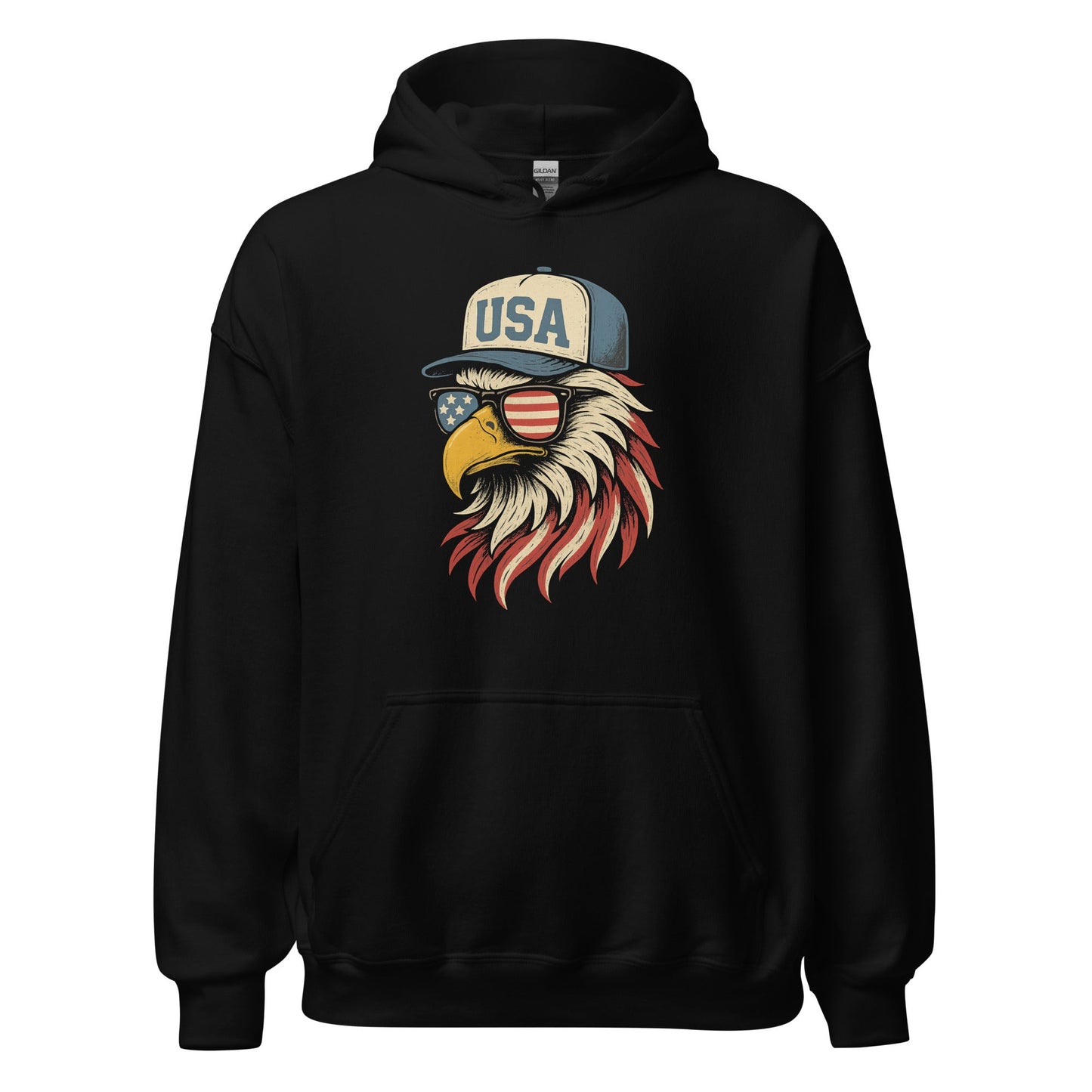 Patriotic Bald Eagle "USA" Hat Hoodie - Inken Image