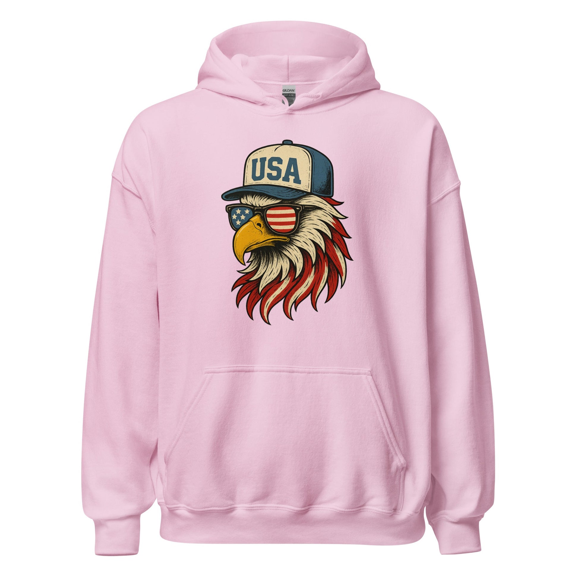 Patriotic Bald Eagle "USA" Hat Hoodie - Inken Image