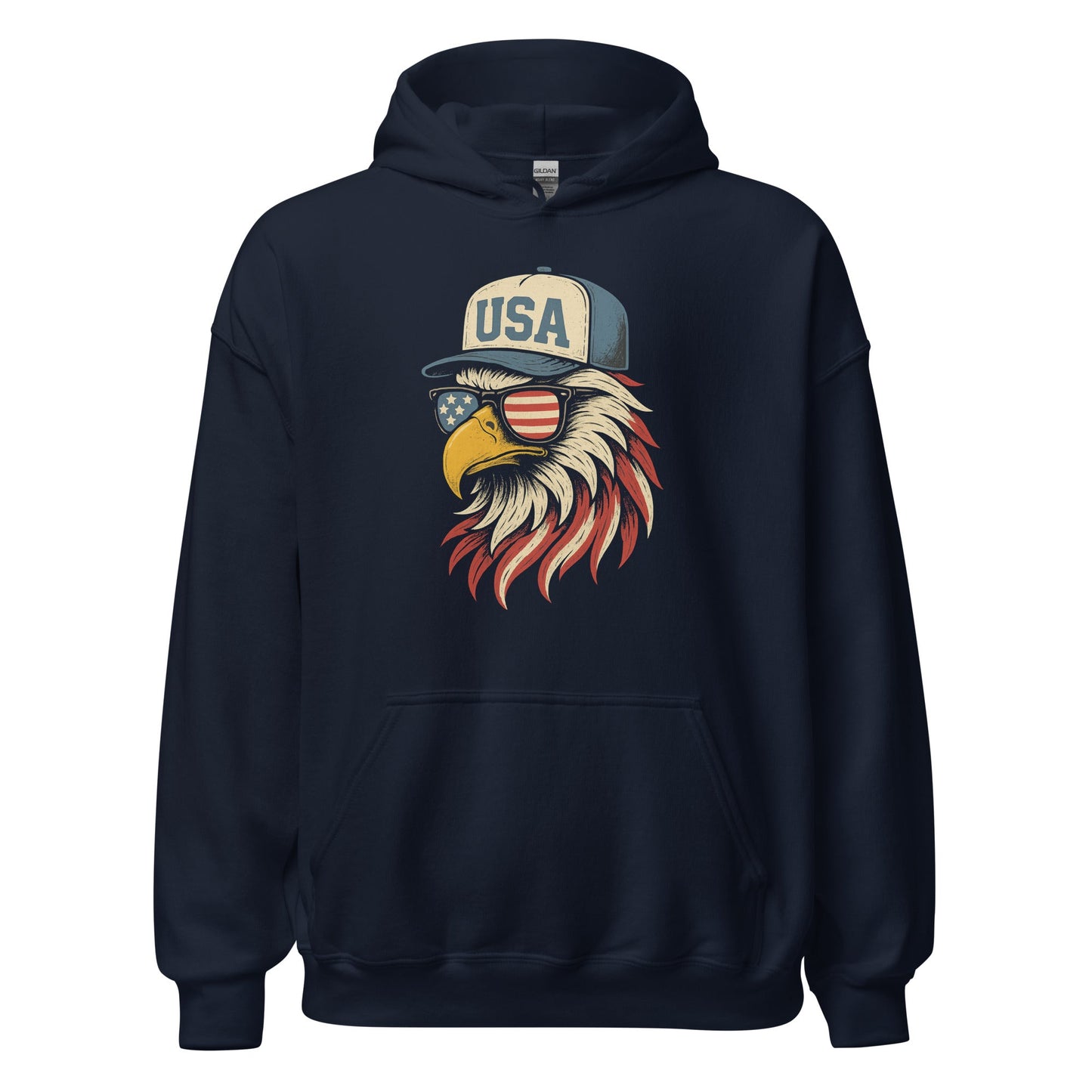 Patriotic Bald Eagle "USA" Hat Hoodie - Inken Image
