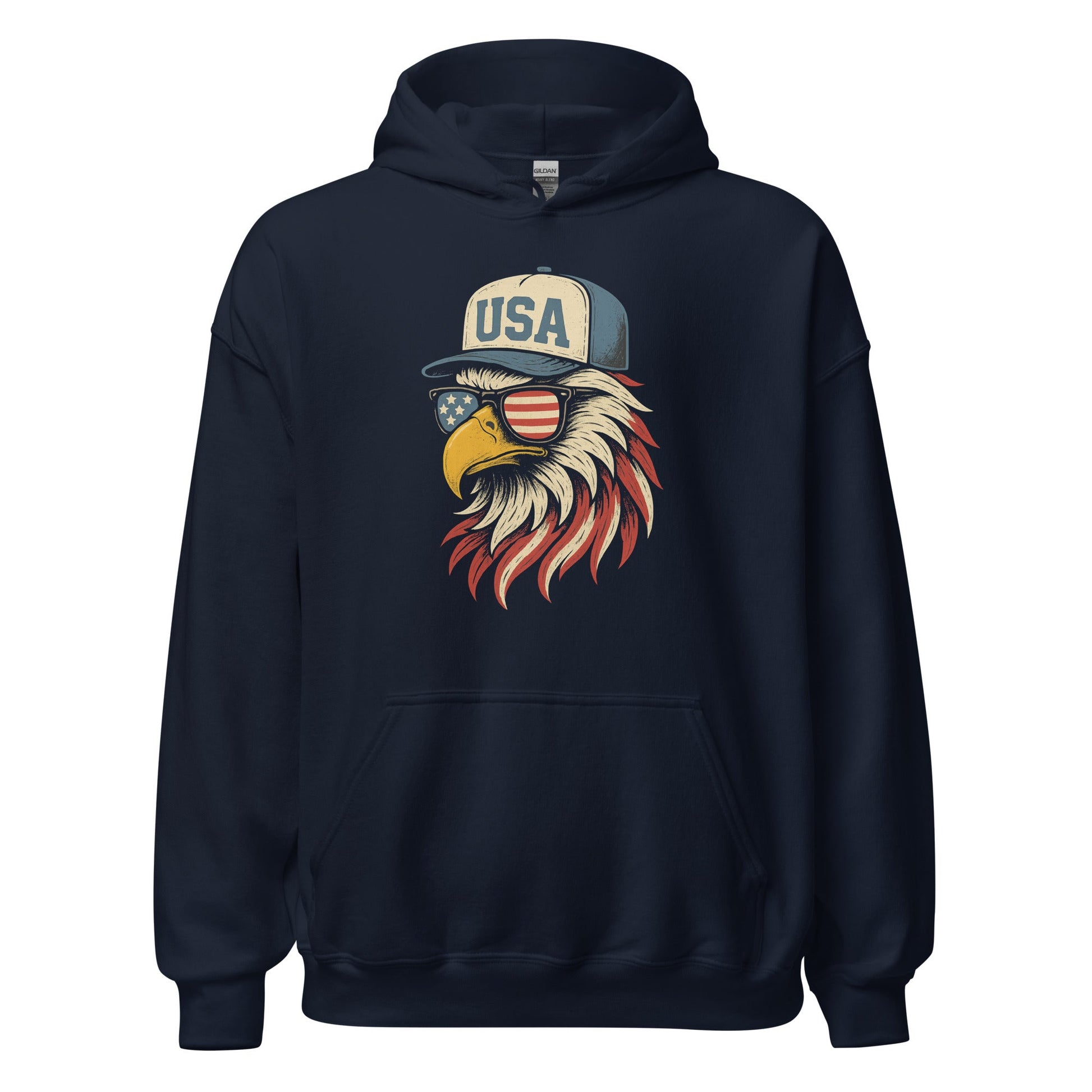 Patriotic Bald Eagle "USA" Hat Hoodie - Inken Image