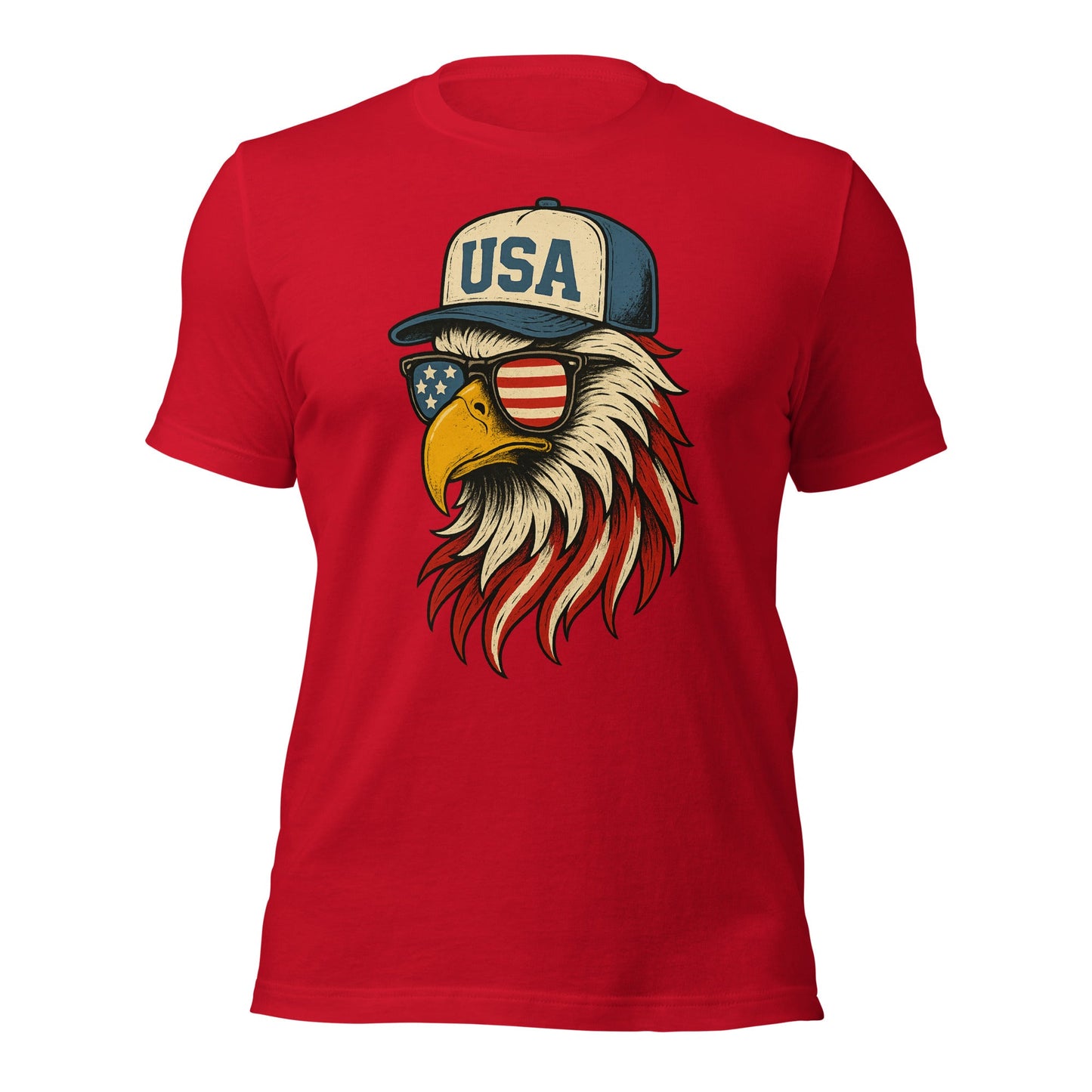 Patriotic Bald Eagle "USA" Hat T-Shirt - Inken Image