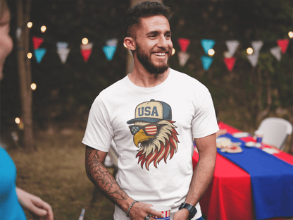Patriotic Bald Eagle "USA" Hat T-Shirt - Inken Image