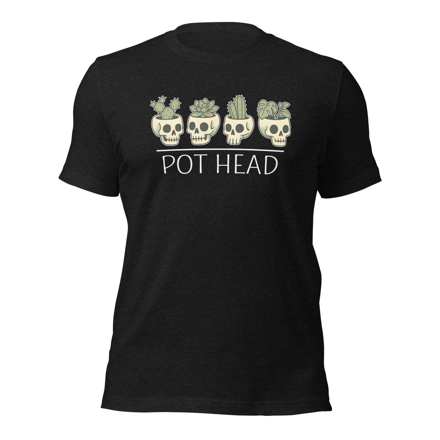 Pot Head Funny Plant Lover Shirt Skull Succulent Graphic Tee - Inken Image