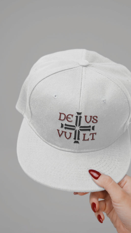 Deus Vult God Wills It Cross Emblem Embroidered Snapback