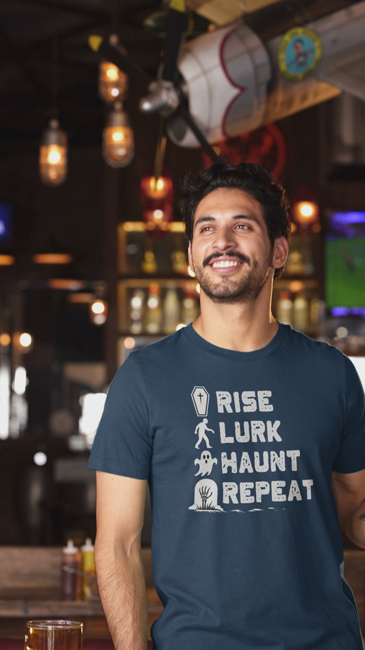 Rise Lurk Haunt Repeat Halloween Checklist T-Shirt