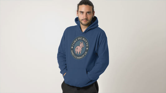 I Like Pig Butts And I Cannot Lie BBQ Emblem Hoodie