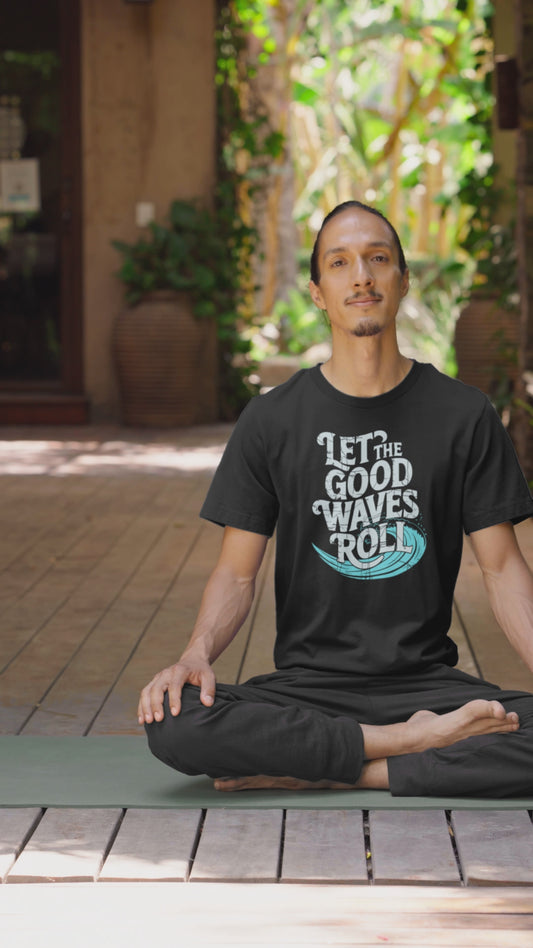 Let The Good Waves Roll T Shirt Vintage Surf Graphic Tee for Surfers and Beach Lovers