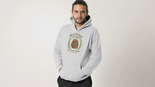 McCockin Cider Funny Hoodie Vintage Barrel Pun Design for Joke and Humor Fans