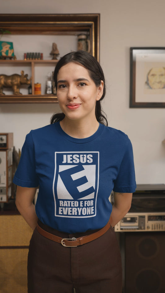 Jesus Rated E For Everyone Warning Label T-Shirt