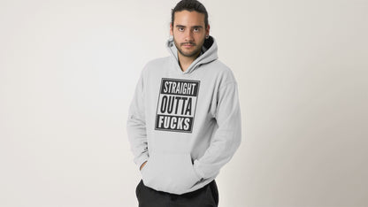 Straight Outta Fucks Funny Graphic Hoodie for Adults Comfortable Everyday Streetwear