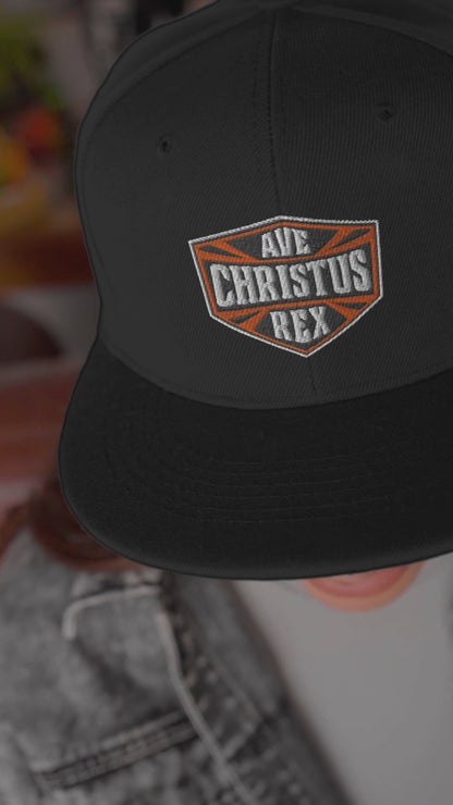 Ave Christus Rex "Hail Christ the King" Flat Embroidered Shield Snapback