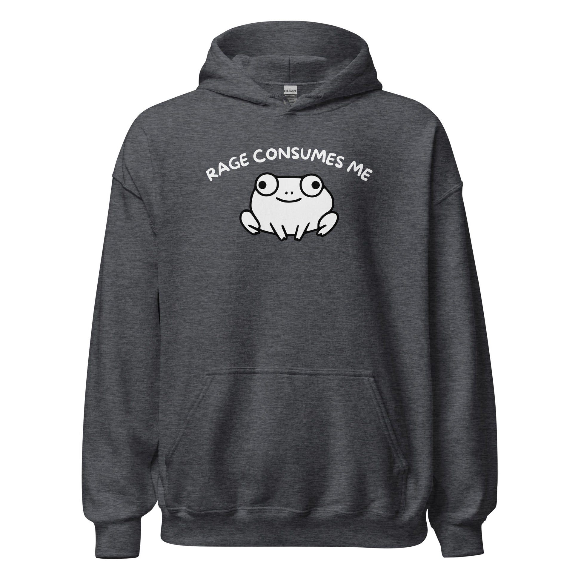 Rage Consumes Me Frog Hoodie Funny Angry Frog Sweatshirt - Inken Image