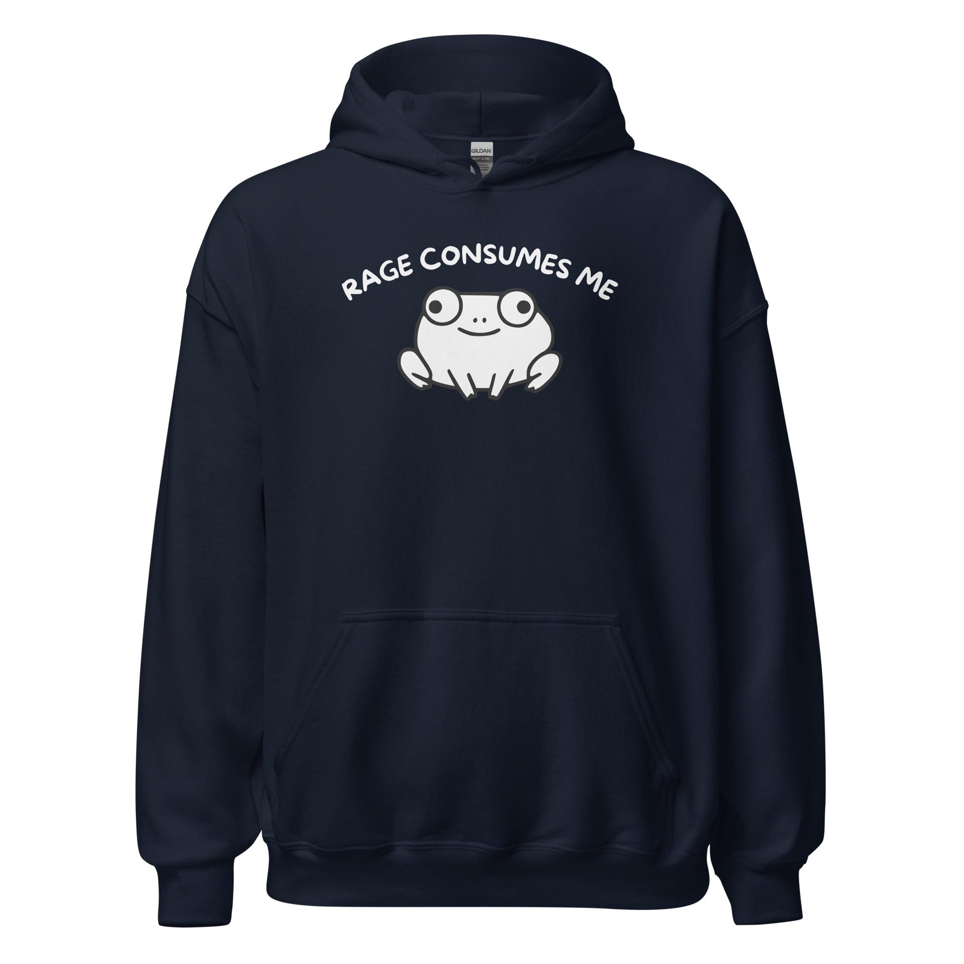 Rage Consumes Me Frog Hoodie Funny Angry Frog Sweatshirt - Inken Image
