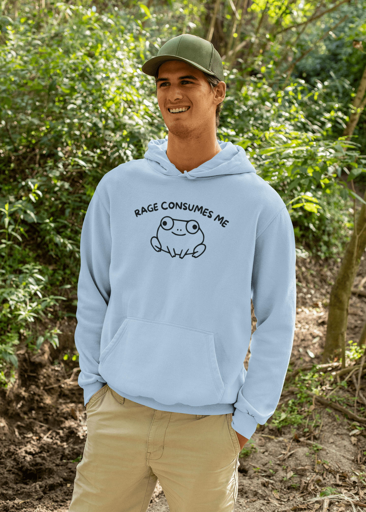 Rage Consumes Me Frog Hoodie Funny Angry Frog Sweatshirt - Inken Image