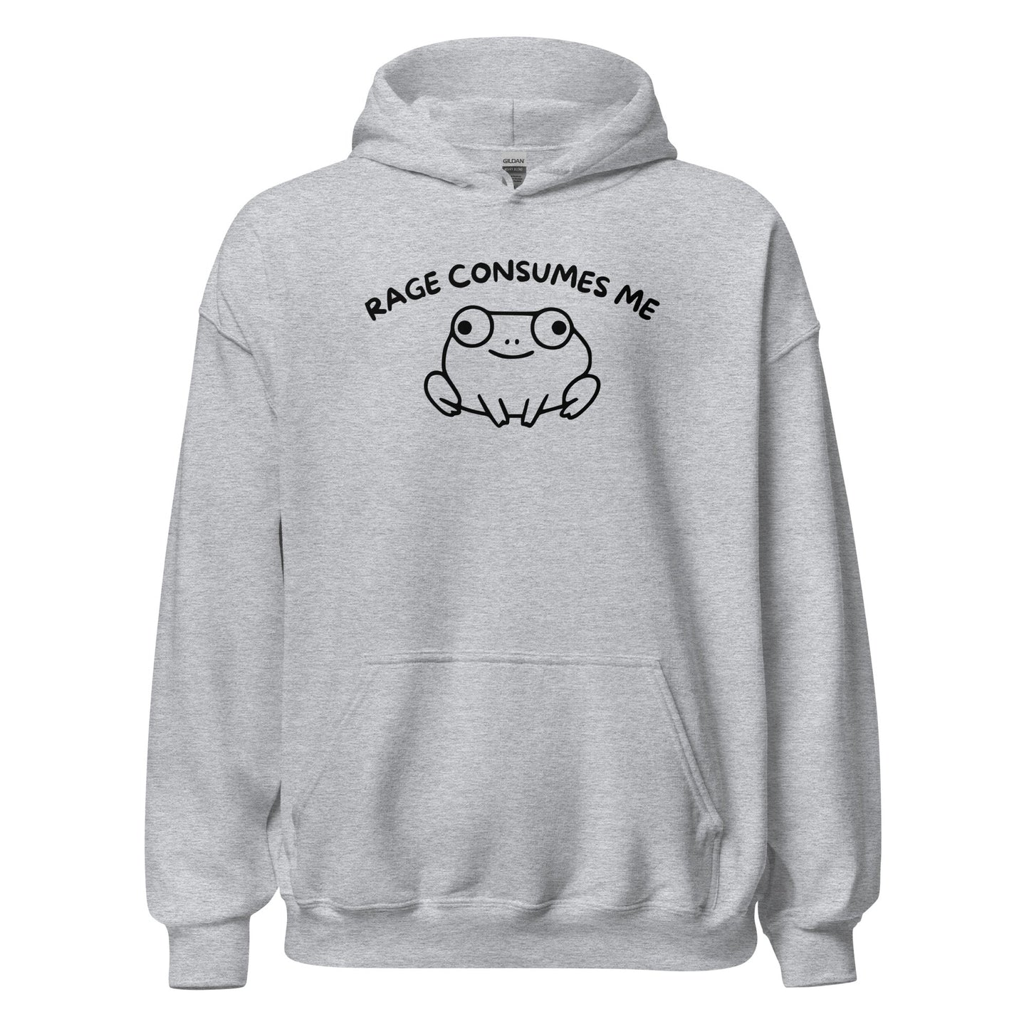 Rage Consumes Me Frog Hoodie Funny Angry Frog Sweatshirt - Inken Image