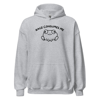 Rage Consumes Me Frog Hoodie Funny Angry Frog Sweatshirt - Inken Image