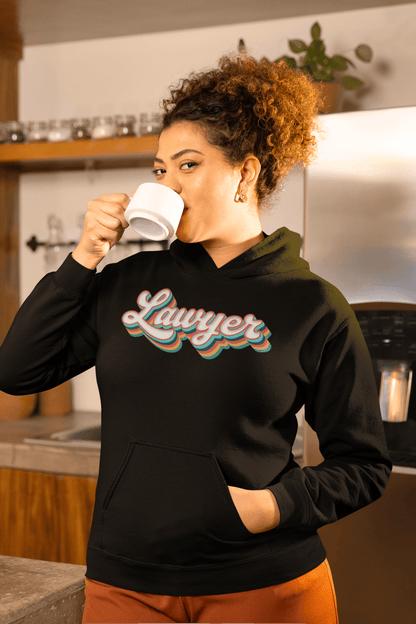 Retro Lawyer Hoodie Fun Groovy Law School Sweatshirt - Inken Image