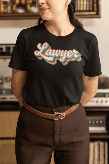 Retro Lawyer Shirt Fun Groovy Law School Tee - Inken Image