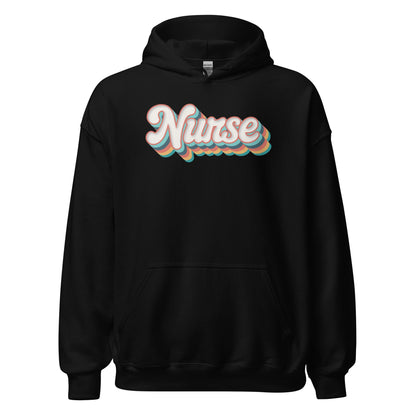 Retro Nurse Hoodie Fun Groovy Medical Student Sweatshirt - Inken Image