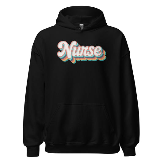 Retro Nurse Hoodie Fun Groovy Medical Student Sweatshirt - Inken Image