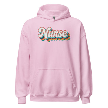 Retro Nurse Hoodie Fun Groovy Medical Student Sweatshirt - Inken Image
