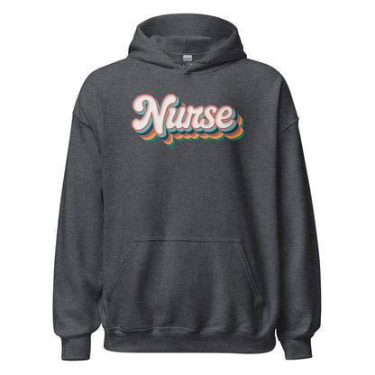 Retro Nurse Hoodie Fun Groovy Medical Student Sweatshirt - Inken Image