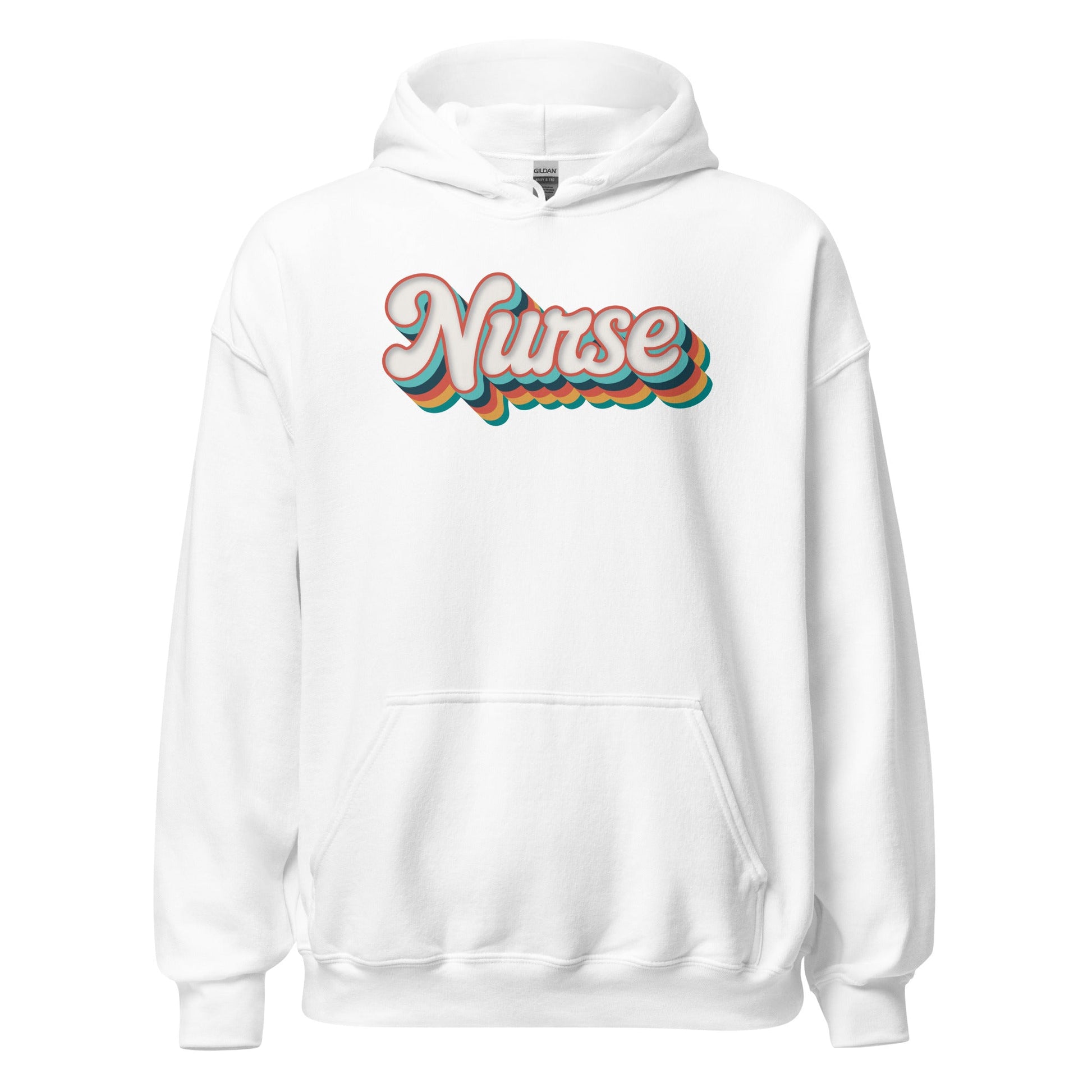 Retro Nurse Hoodie Fun Groovy Medical Student Sweatshirt - Inken Image