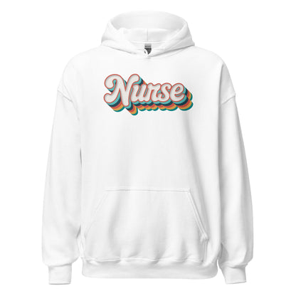 Retro Nurse Hoodie Fun Groovy Medical Student Sweatshirt - Inken Image
