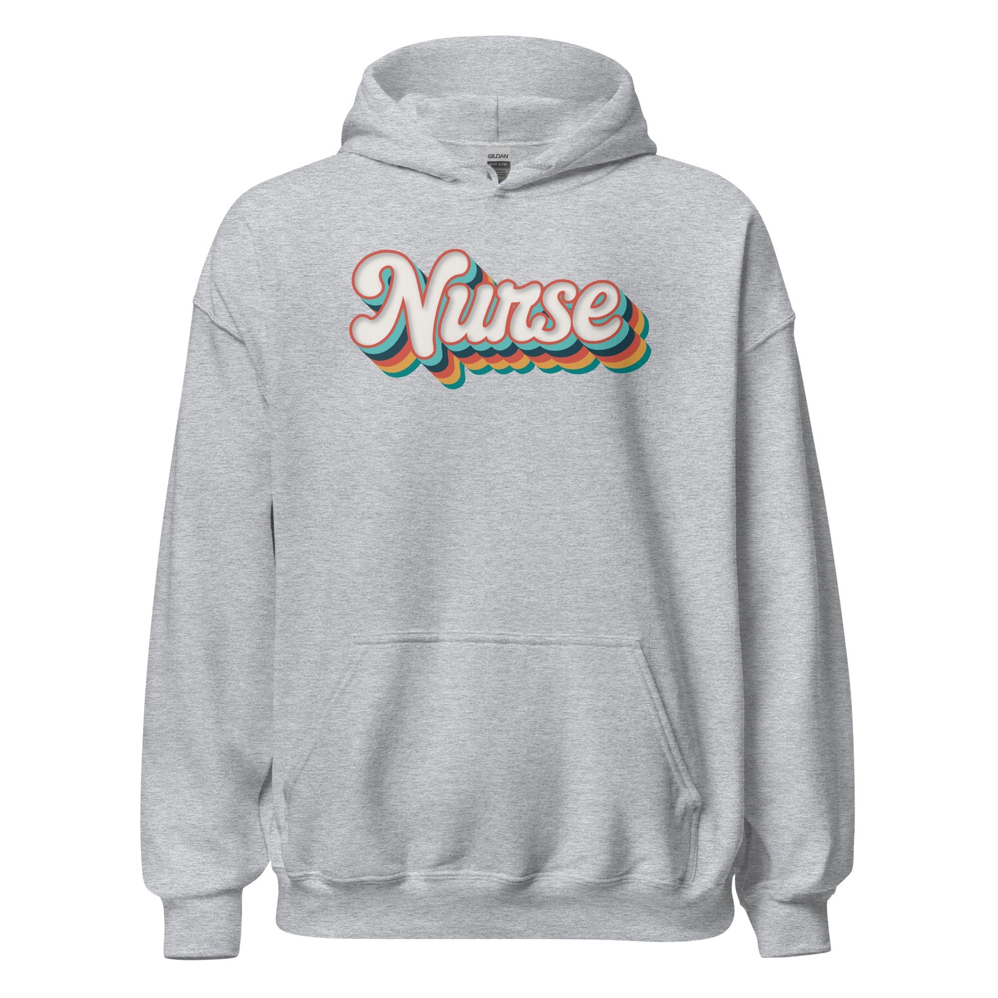 Retro Nurse Hoodie Fun Groovy Medical Student Sweatshirt - Inken Image