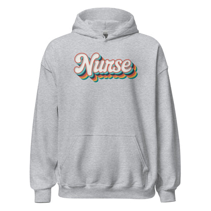 Retro Nurse Hoodie Fun Groovy Medical Student Sweatshirt - Inken Image