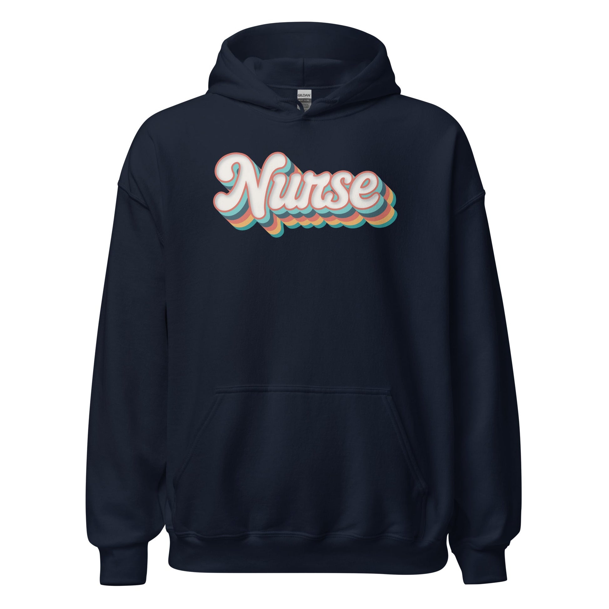 Retro Nurse Hoodie Fun Groovy Medical Student Sweatshirt - Inken Image