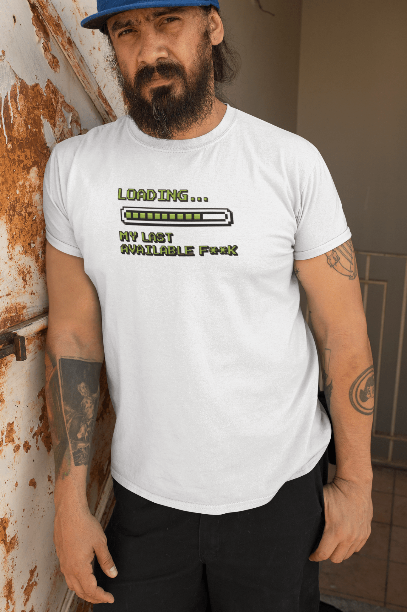 Retro Pixel Loading Last Available F**k T-Shirt - Inken Image