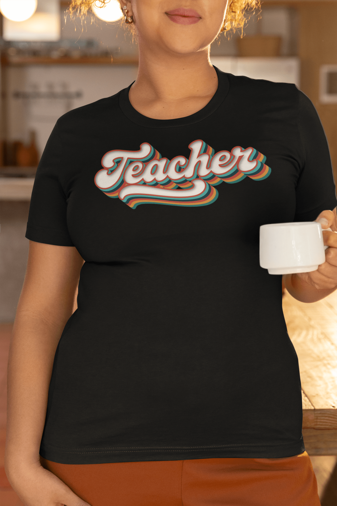 Retro Teacher Shirt Groovy Teaching Tee Fun Educator Gift - Inken Image