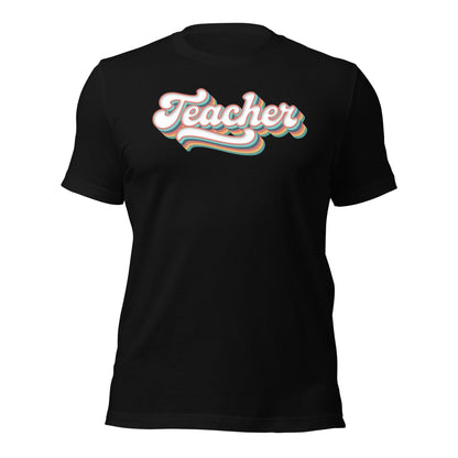 Retro Teacher Shirt Groovy Teaching Tee Fun Educator Gift - Inken Image