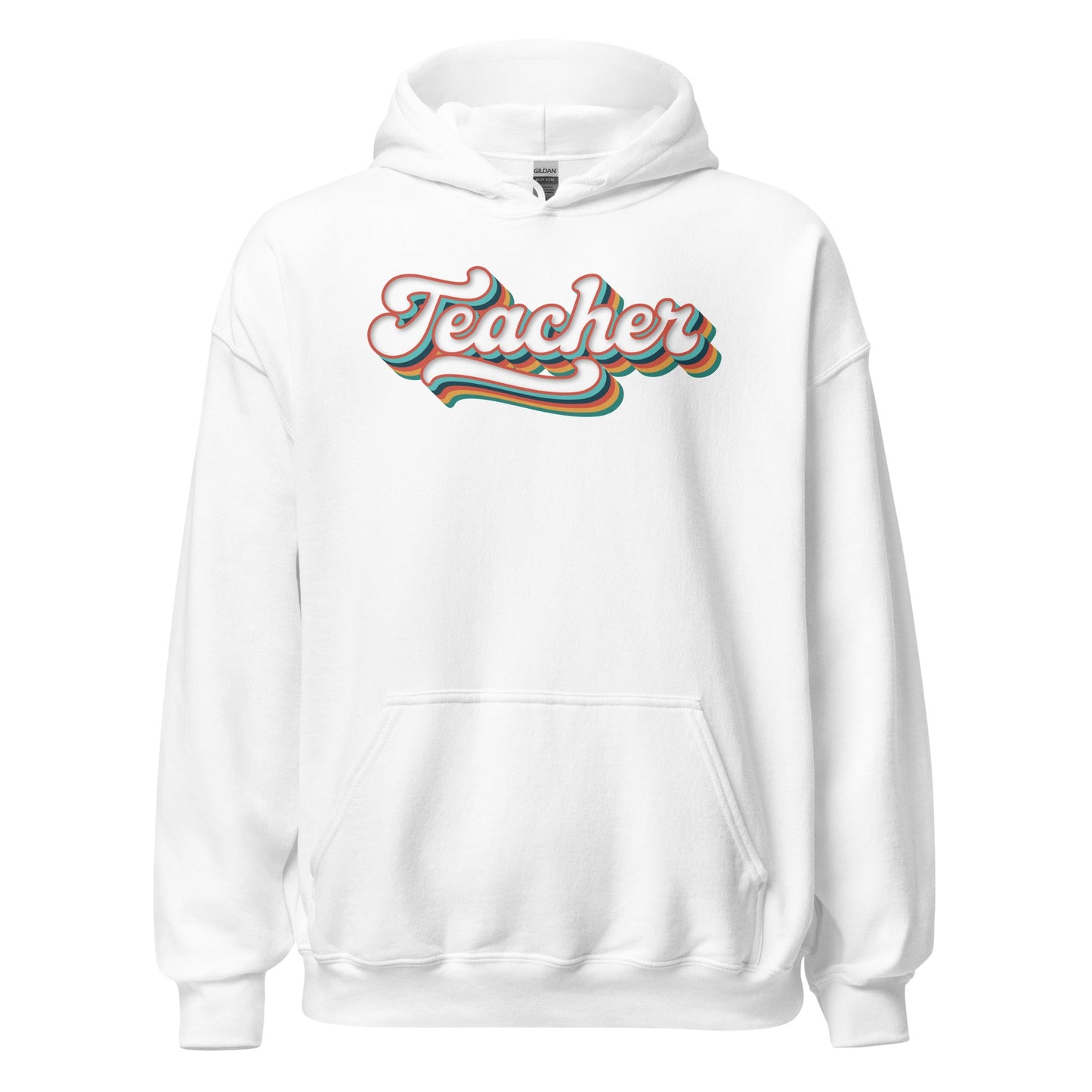 Retro Teacher Sweatshirt Groovy Teaching Hoodie Fun Educator Gift - Inken Image