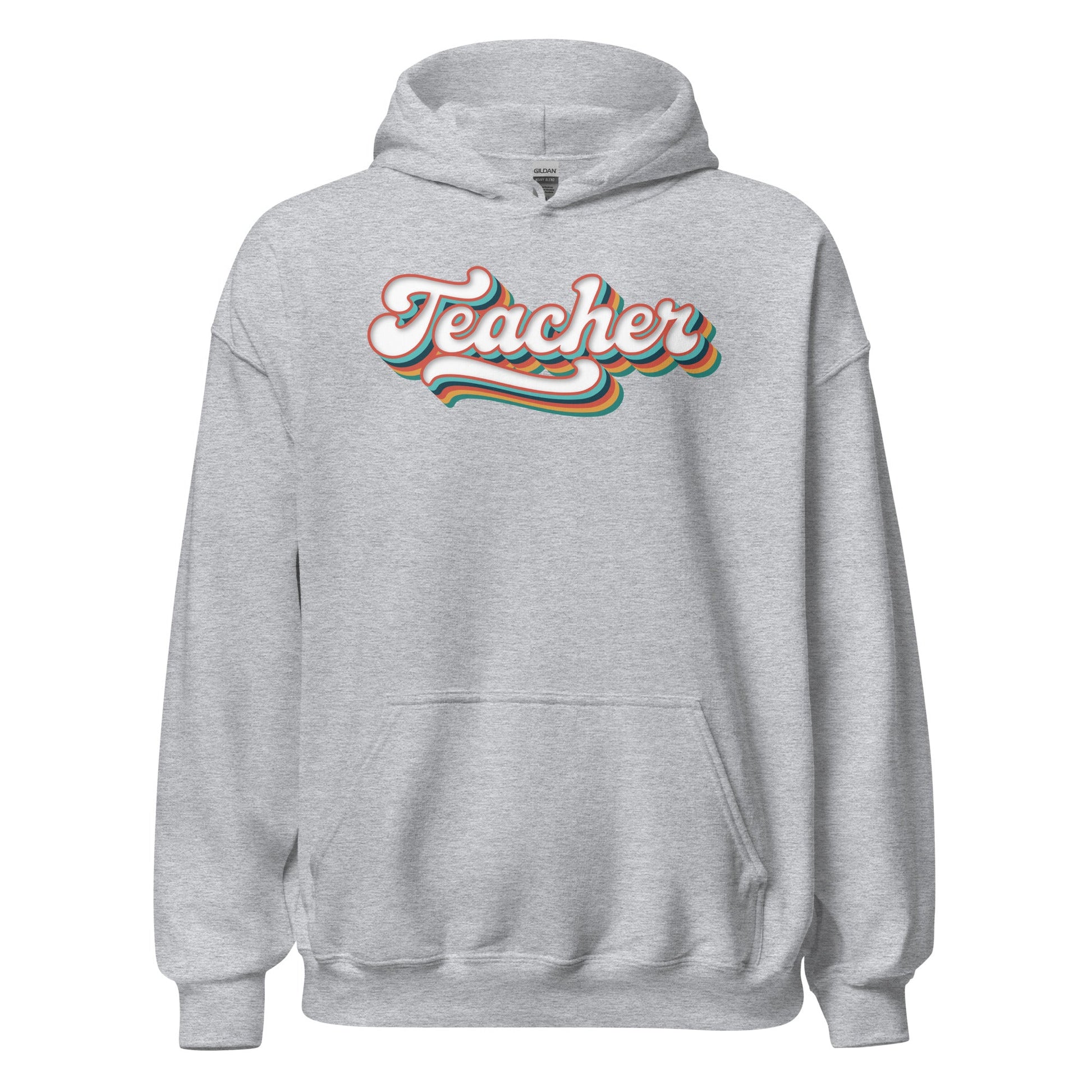 Retro Teacher Sweatshirt Groovy Teaching Hoodie Fun Educator Gift - Inken Image