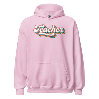 Retro Teacher Sweatshirt Groovy Teaching Hoodie Fun Educator Gift - Inken Image