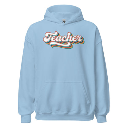 Retro Teacher Sweatshirt Groovy Teaching Hoodie Fun Educator Gift - Inken Image