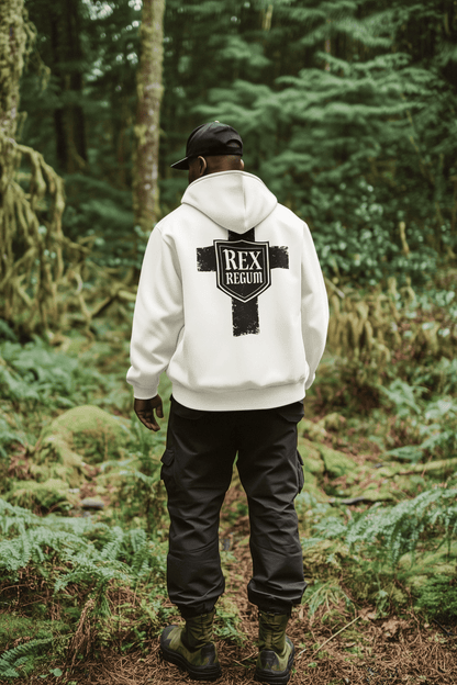 Rex Regum, King Of Kings, Cross Graphic Hoodie - Inken Image
