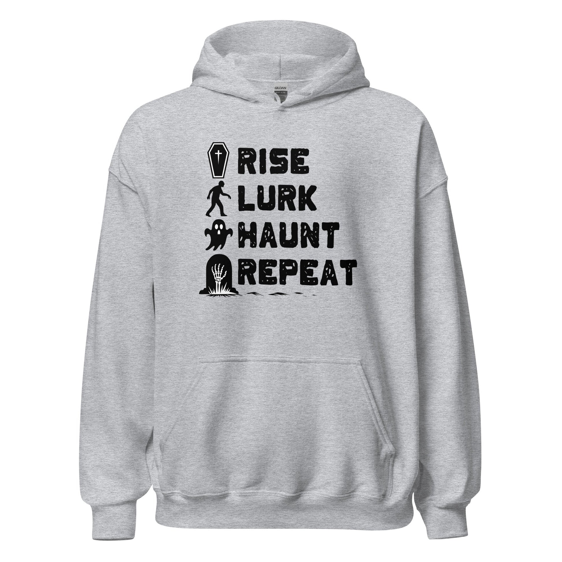 Rise Lurk Haunt Repeat Halloween Checklist Hoodie - Inken Image