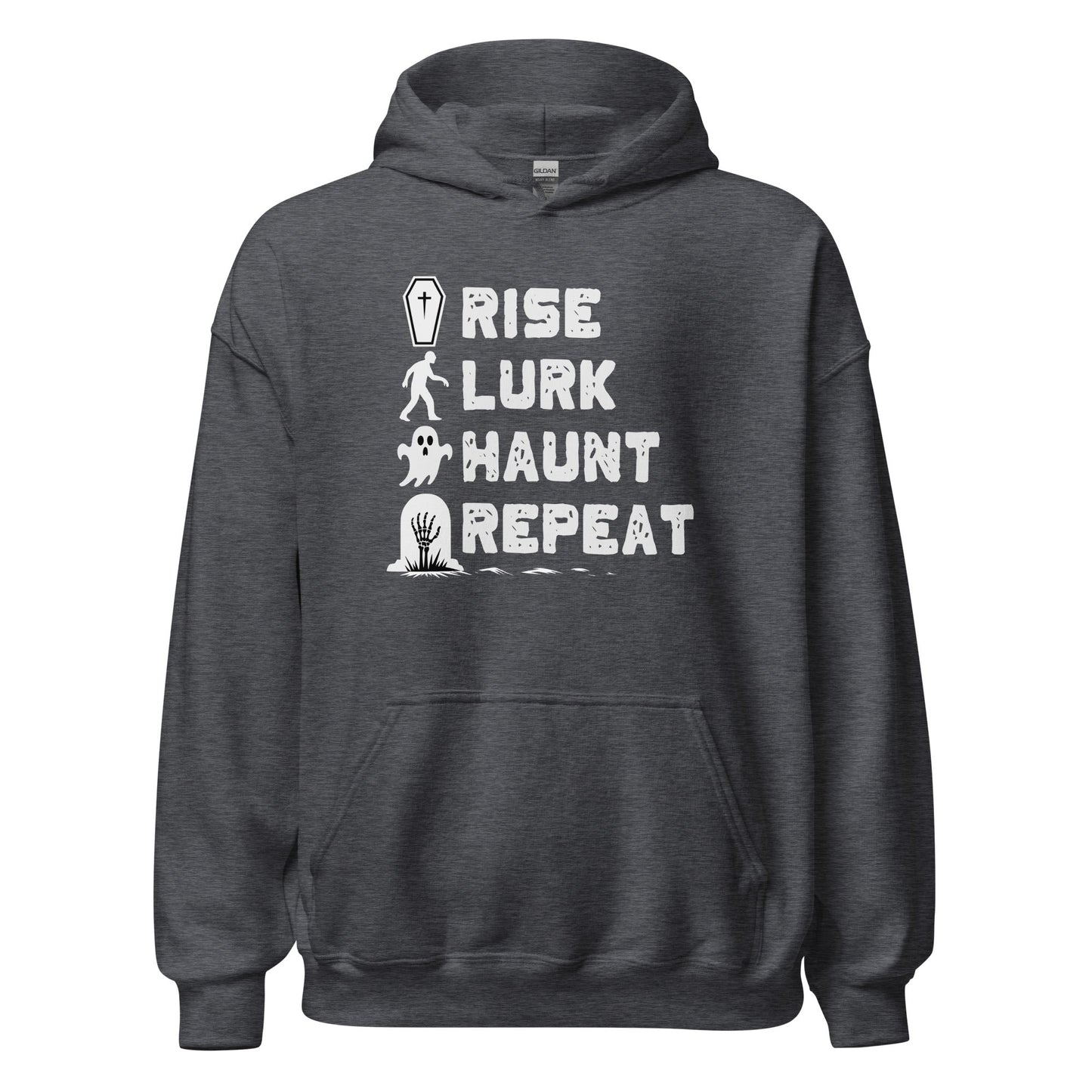 Rise Lurk Haunt Repeat Halloween Checklist Hoodie - Inken Image