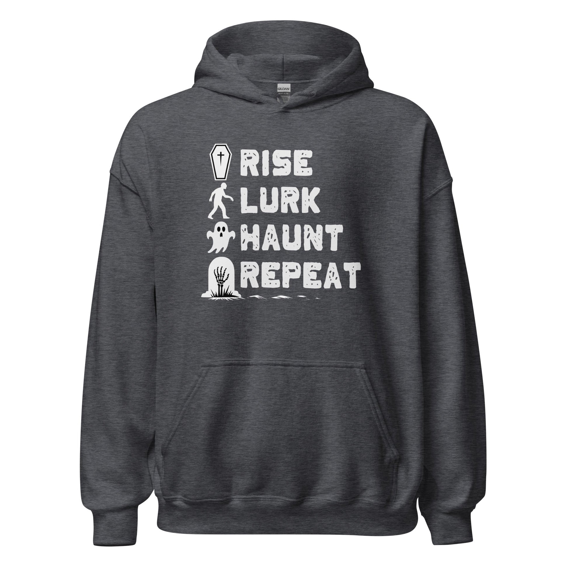 Rise Lurk Haunt Repeat Halloween Checklist Hoodie - Inken Image